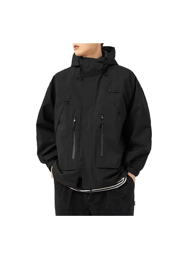 Male Loose Fitting Trendy Work Jacket Lightweight Windproof Hooded Sprinter Jacket