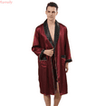 thumbnail image 1 of Kureaily Male Robe Satin Bathrobe With Shorts Set Pajamas Silky Kimono Robe Mens Pajama Set, 1 of 8