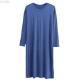 thumbnail image 1 of Kureaily Male Solid Color Long Sleeve Round Neck Nightdress Robe Homewear Sleepwear Lightweight, 1 of 9