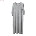 thumbnail image 1 of Kureaily Male Solid Color Short Sleeve Round Neck Nightdress Pocket Robe Homewear Mens Sets Loungewea, 1 of 9