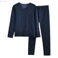 thumbnail image 1 of Kureaily Male Thermal Underwear Set Fleece Lined Long Thermal Underwear Base Layer Set For Men Cold Winter Mens Sets Loungewea, 1 of 8
