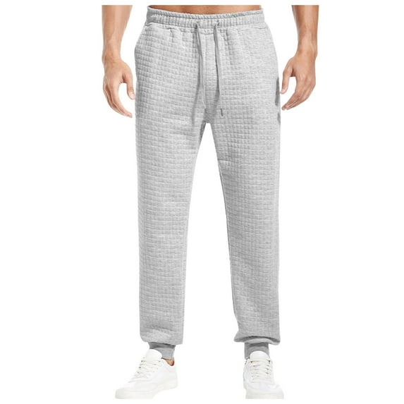 Kureaily Men Pure Color Drawstring Waist Pants Europe And The United States Loose Casual Sports Comfortable Fashionable Pants