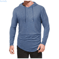 thumbnail image 1 of Kureaily Men's Athletic Hooded Shirts Long Sleeve Workout Sport Hoodie Casual Running T Shirt Pullover Top, 1 of 6