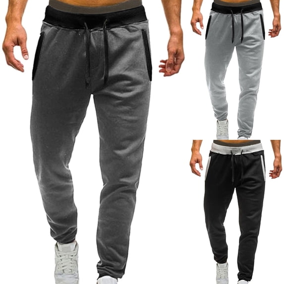 Kureaily Men's Athletic Pant with Pockets Open Bottom Sweatpants for Men Workout, Exercise, Running