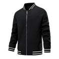 thumbnail image 1 of Kureaily Men's Bom Ber Jackets Lightweight Windbreaker Full Zip Varsi Ty Jacket Casual Active Coat Outwear, 1 of 1