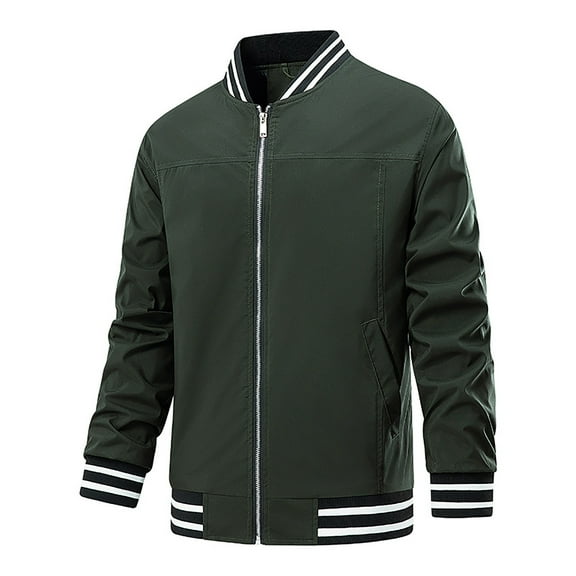 Kureaily Men's Bom Ber Jackets Lightweight Windbreaker Full Zip Varsi Ty Jacket Casual Active Coat Outwear