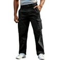 thumbnail image 1 of Kureaily Men's Casual Cargo Pants Workout Joggers Stretch Sweatpants Hiking Drawstring Tactical Pants with Multi Pockets, 1 of 6