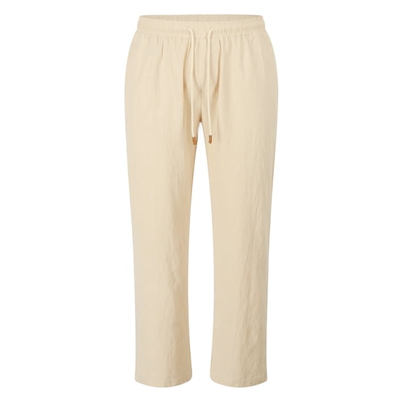 Kureaily Men's Casual Cotton And Linen Drawstring Pants