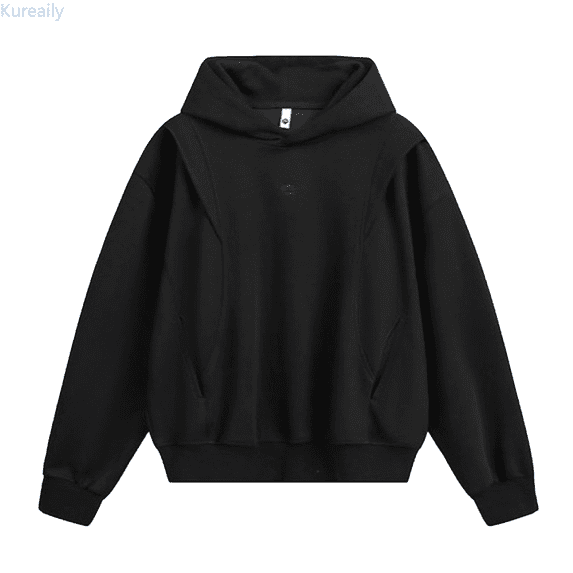 Kureaily Men's Casual Hoodie Streetwear Korean Style Oversized Pullover Sweatshirt Long Sleeve Comfortable Hooded Jacket For Daily Wear Mens Hooded Sweatshirt