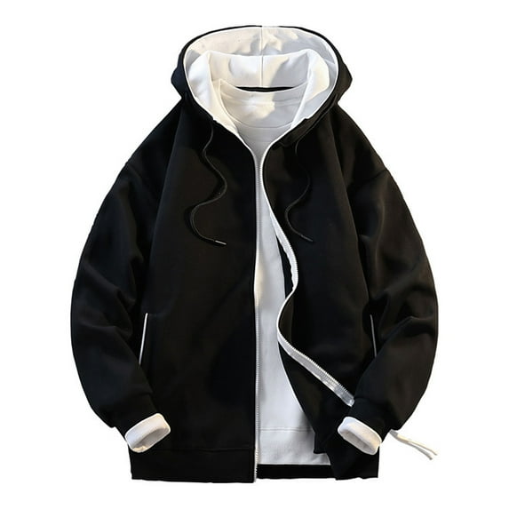 Kureaily Men's Casual Jackets Lightweight Zipper Hooded Sweatshirt Stylish Couples Athletic Outerwear For Daily Wear Comfortable Fit For Spring Autumn Winter