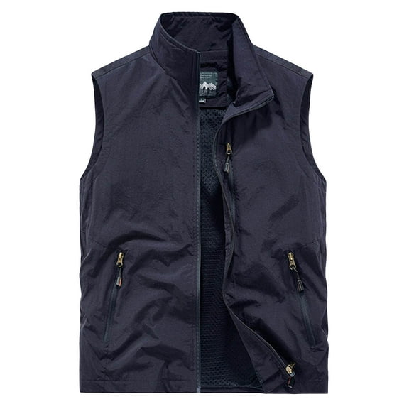 Kureaily Men's Casual Lightweight Outdoor Fishing Work Travel Photo Vest Jacket Multi Pockets
