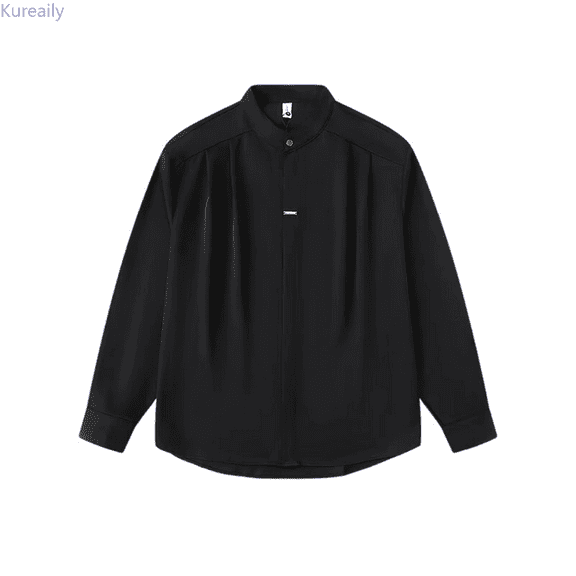 Kureaily Men's Casual Loose Fit Solid Color Shirt For Summer Daily Wear Comfortable Breathable Top With Long Pants Styling Hand Wash Recommended Men's Casual Button Down Shirts