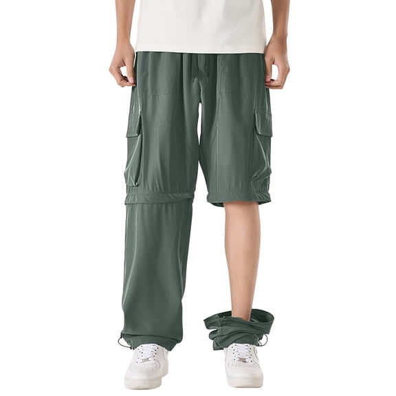 Kureaily Men's Casual Pants Lightweight Hiking Pants With Removable Features For Everyday Wear Multiple Pocket Design Ideal For Spring And Summer Activities
