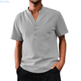 thumbnail image 1 of Kureaily Men's Casual Shirt For Outdoor Activities Perfect For Daily Wear And Relaxation Features Button Decoration Slim Fit Design For Summer Comfort Short Sleeve Shirts, 1 of 1