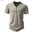 thumbnail image 1 of Kureaily Men's Casual Shirts Classic V-neck Button Cotton Short Sleeve T-Shirt Summer Basic Solid Lightweight Tees Tops, 1 of 1