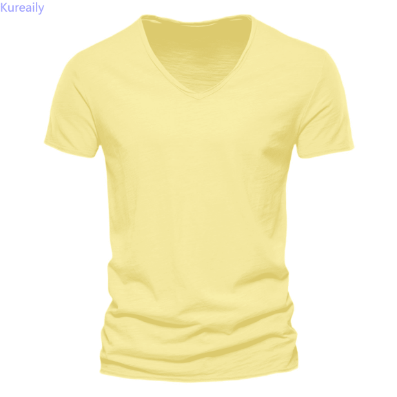 Kureaily Men's Casual Solid Color Short Sleeve T Shirt Tops Casual T-Shirts