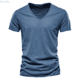 thumbnail image 1 of Kureaily Men's Casual V Neck T Shirts Loose Fit Comfortable Stretchy Pure Color Summer Tee For Daily Wear Tops Short Sleeve Tee Shirts, 1 of 1