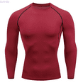 thumbnail image 1 of Kureaily Men's Compression Shirts Long Sleeve Athletic Workout Base Fit Tops Undershirts, 1 of 1