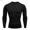 thumbnail image 1 of Kureaily Men's Compression Shirts Long Sleeve Athletic Workout Base Fit Tops Undershirts, 1 of 1
