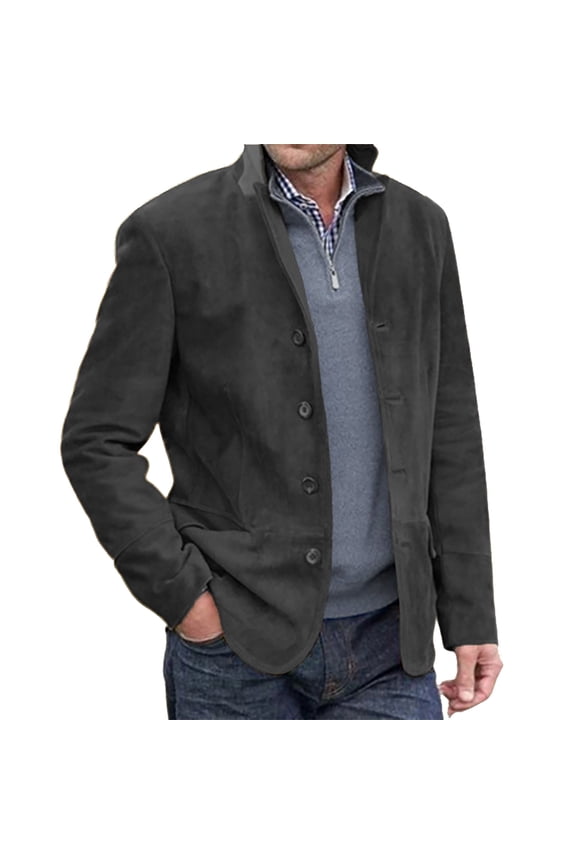 Men's Fall Winter Office Single Wool Coat Overcoat