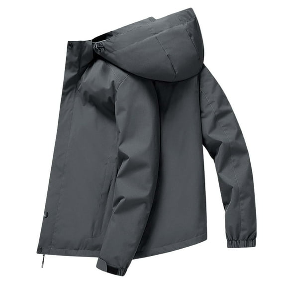 Kureaily Men's Fashion Outdoor Loose Casual Fashion Handsome Hooded Hardshell Jacket