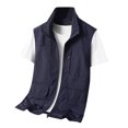 thumbnail image 1 of Kureaily Men's Fashion Vest Fall Multi Pocket Have Zipper Solid Color Outerwear Vest, 1 of 4