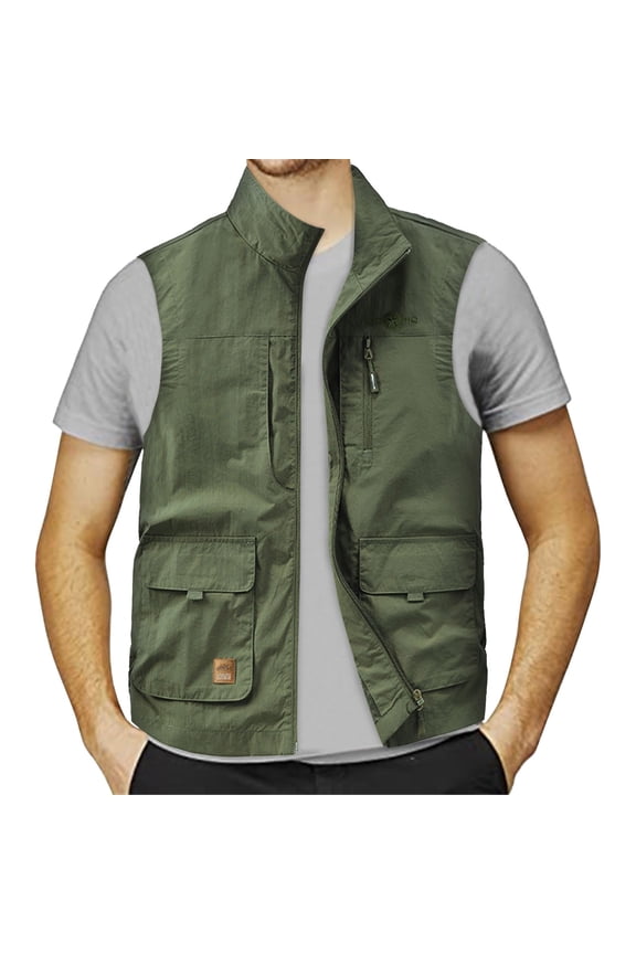Men's Fishing Vest Safari Travel Vest with Pockets Outdoor Work Photo Fly Summer Vest