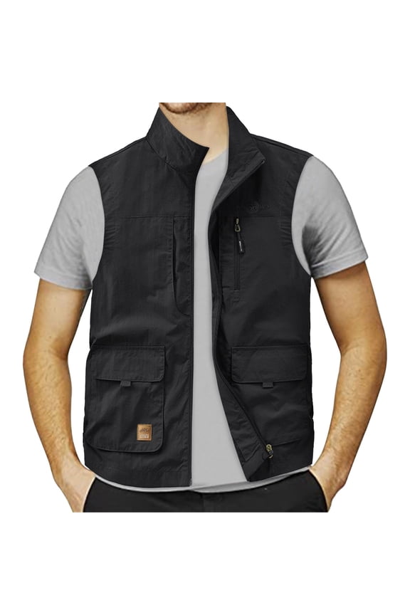 Men's Fishing Vest Safari Travel Vest with Pockets Outdoor Work Photo Fly Summer Vest