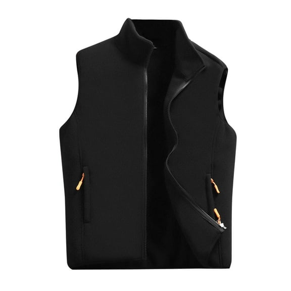 Kureaily Men's Fleece Vest, Lightweight Warm Zip Up Polar Vests Outerwear with Zipper Pockets, Sleeveless Jacket for Winter