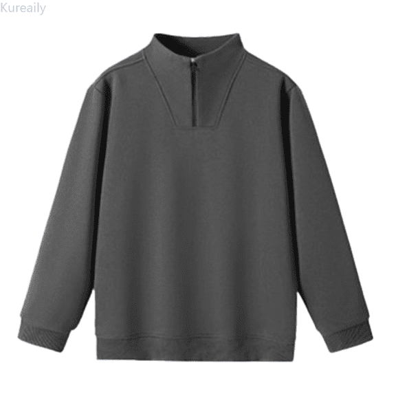 Kureaily Men's Half Zip Stand Collar Pullover Sweatshirt Long Sleeve Casual Hoodless Crewneck Top For Daily Wear Outdoor Activities Men's Crewneck Sweatshirts