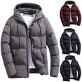 thumbnail image 1 of Kureaily Men's Hooded Winter Coat Warm Jacket Thicken Cotton Coat, 1 of 4