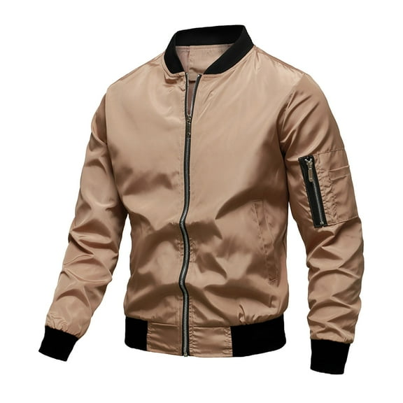 Kureaily Men's Jacket Casual Windproof Jacket Full Zip Windbreaker Winter Warm Jacket with Pockets