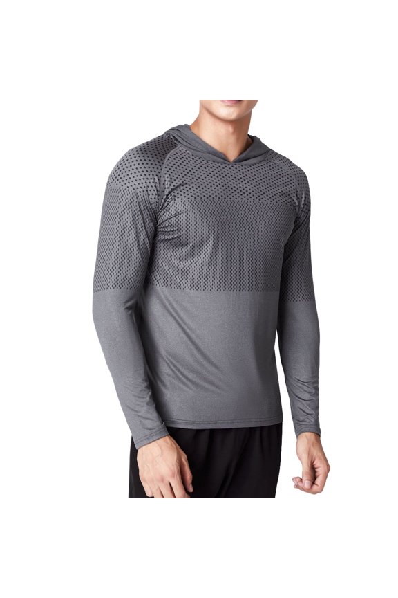 Men's Outdoor Athletic Long Sleeve Hoodie Running Base Layer Workout Sweatshirt Mens Hooded