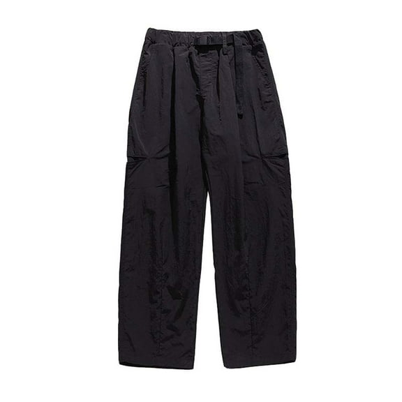 Kureaily Men's Outdoor Casual Lightweight Cargo Pants Buckle Belt Long Pants Micro Loose Pants