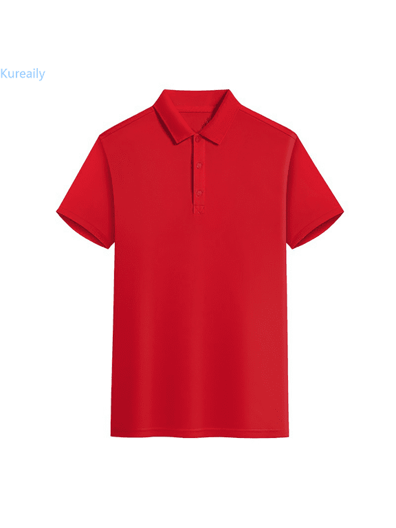 Men's Polo Shirts 3 Buttons Casual Work T Shirts Short Sleeve Shirt Outdoor Performance