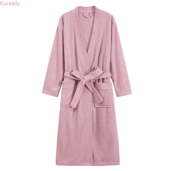 Kureaily Men's Robes Cloth Bathrobe Soft Kimono Bath Robe Kimono Spa Robe For Men Long Loungewear With Pockets Mens Sets Loungewea