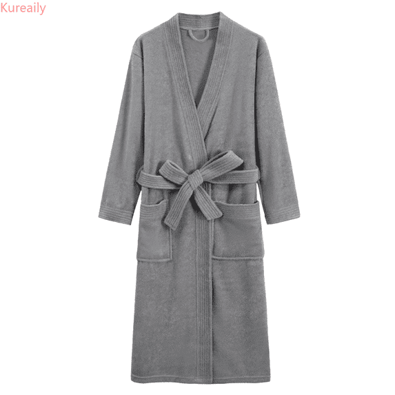 Kureaily Men's Robes Cloth Bathrobe Soft Kimono Bath Robe Kimono Spa Robe For Men Long Loungewear With Pockets Pajama Pants Sleepwear