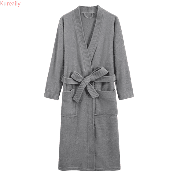Kureaily Men's Robes Cloth Bathrobe Soft Kimono Bath Robe Kimono Spa Robe For Men Long Loungewear With Pockets Short Sleeve Sleepwear