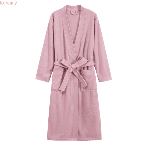 Kureaily Men's Robes Cloth Bathrobe Soft Kimono Bath Robe Kimono Spa Robe For Men Long Loungewear With Pockets Short Sleeve Sleepwear