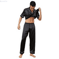 thumbnail image 1 of Kureaily Men‘s Satin Silk Button Down Pajamas Sets Solid Two Piece Family Sleepwear Loungewear Short Sleeve Silk Nightwear Mens Pajama Set, 1 of 4