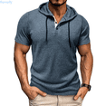 thumbnail image 1 of Kureaily "Men's Short Sleeve Hoodie Shirt Casual Top Stylish Lightweight Tee For Summer" Athletic Tee T-Shirts, 1 of 1