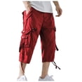 thumbnail image 1 of Kureaily Men's Shorts Casual Summer Hiking Pants Elastic Waist Big and Tall Knee Length Multi-Pockets, 1 of 4
