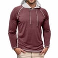 thumbnail image 1 of Kureaily Men's Slim Fit Hoodie Casual Pullover Sweatshirt For Everyday Wear Lightweight Comfortable Streetwear Top With Classic Solid Design Men's Pullover Hoodies, 1 of 4