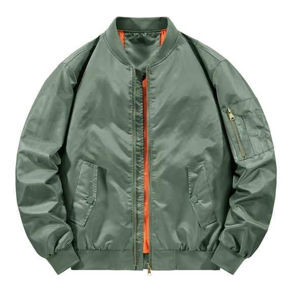 Kureaily Men's Spring And Autumn Leisure Standing Neck Jacket Men's Air Force No.1 MA 1 Pilot Coat Jacket