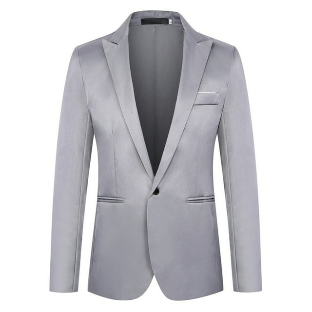 Kureaily Men's Suit Jacket One Button Slim Fit Sport Coat Business Daily Blazer