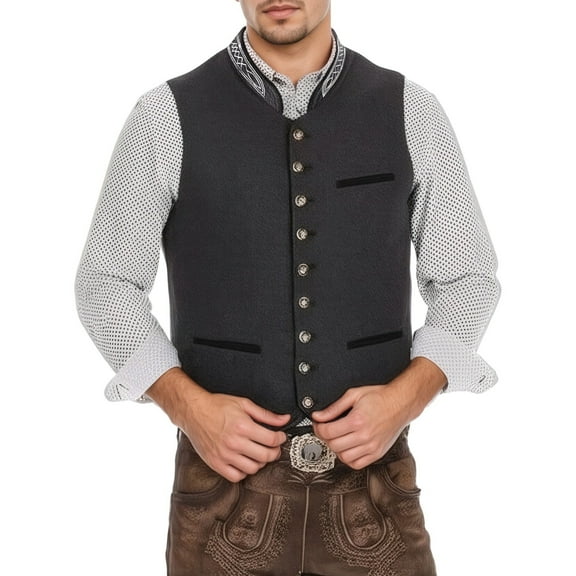 Kureaily Men's Suit Vest Business Formal Dress Waistcoat Solid Color Vest for Suit