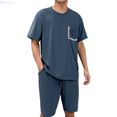 thumbnail image 1 of Kureaily Men's Summer Pajamas Home Suit Short Sleeve Shorts Young People Can Wear Home Clothes Short Sleeve Sleepwear, 1 of 5