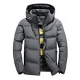 thumbnail image 1 of Kureaily Men's Thick Hooded Winter Down Jacket Short Outerwear Warm Coat For Outdoor Activities, 1 of 7