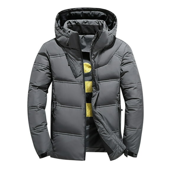 Kureaily Men's Thick Hooded Winter Down Jacket Short Outerwear Warm Coat For Outdoor Activities