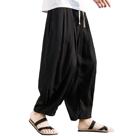 Kureaily Men's Wide Leg Harem Pants Casual Pants